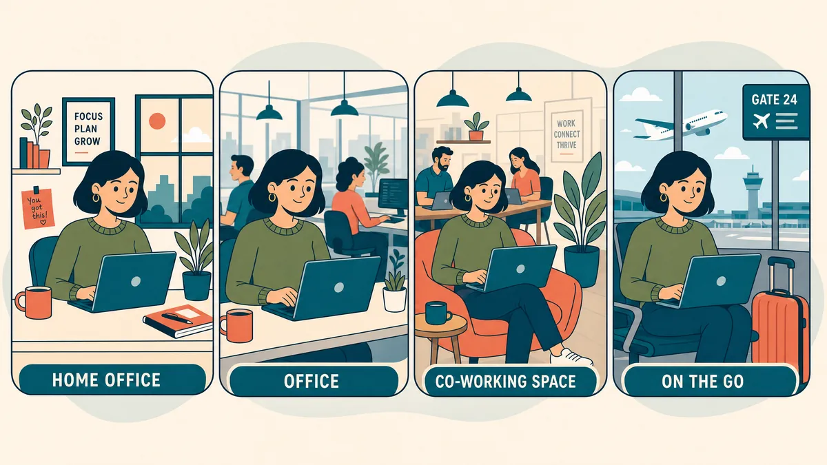 Illustration: Arbeiten von überall
